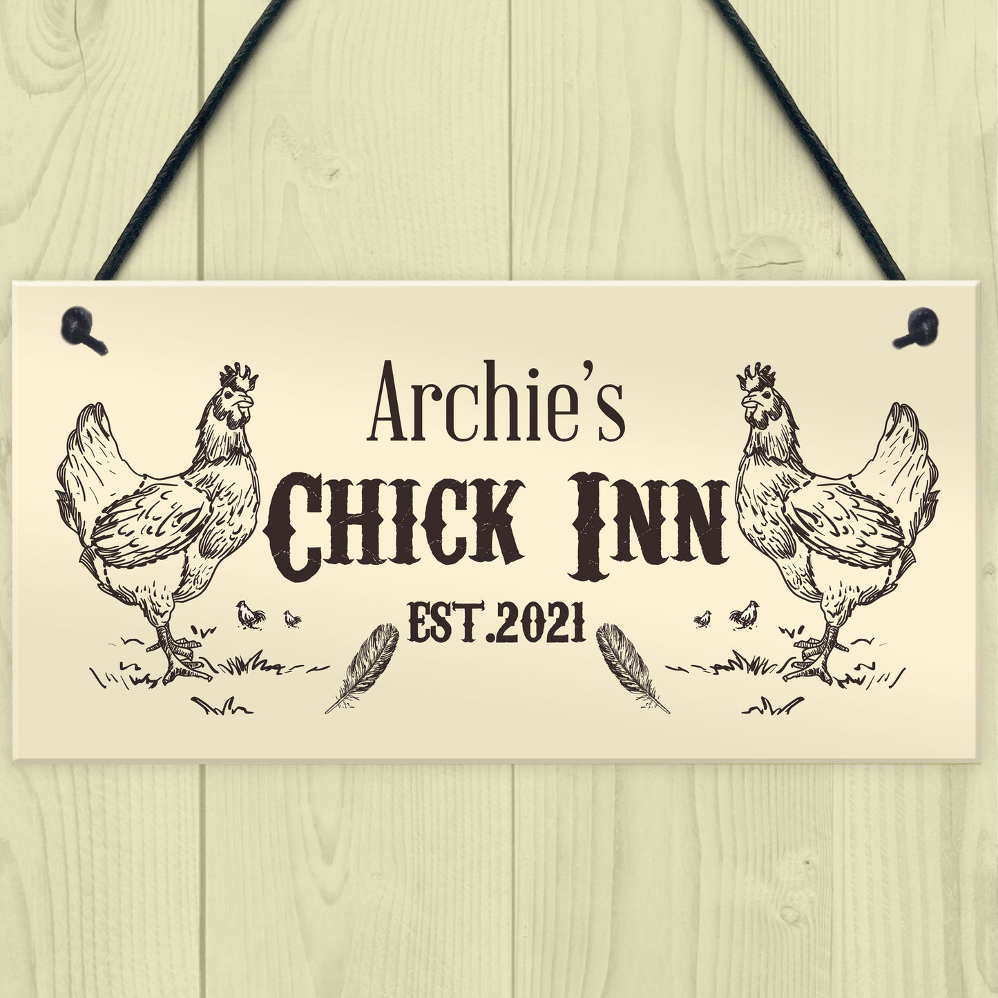 Chick Inn Sign Outdoor Garden Plaque Door Sign Personalised