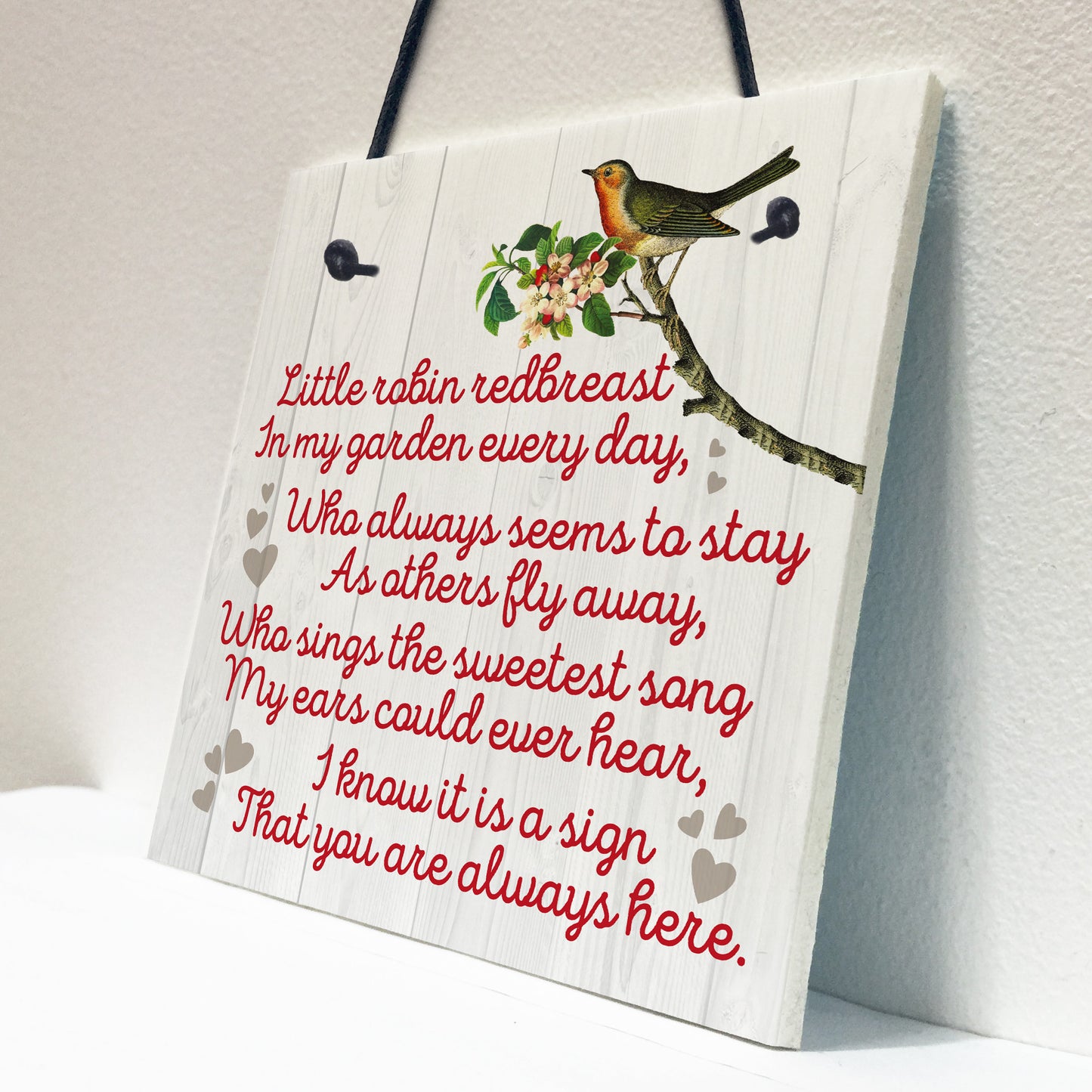 Robin Redbreast Memorial Bereavement Family Love Hanging Plaque