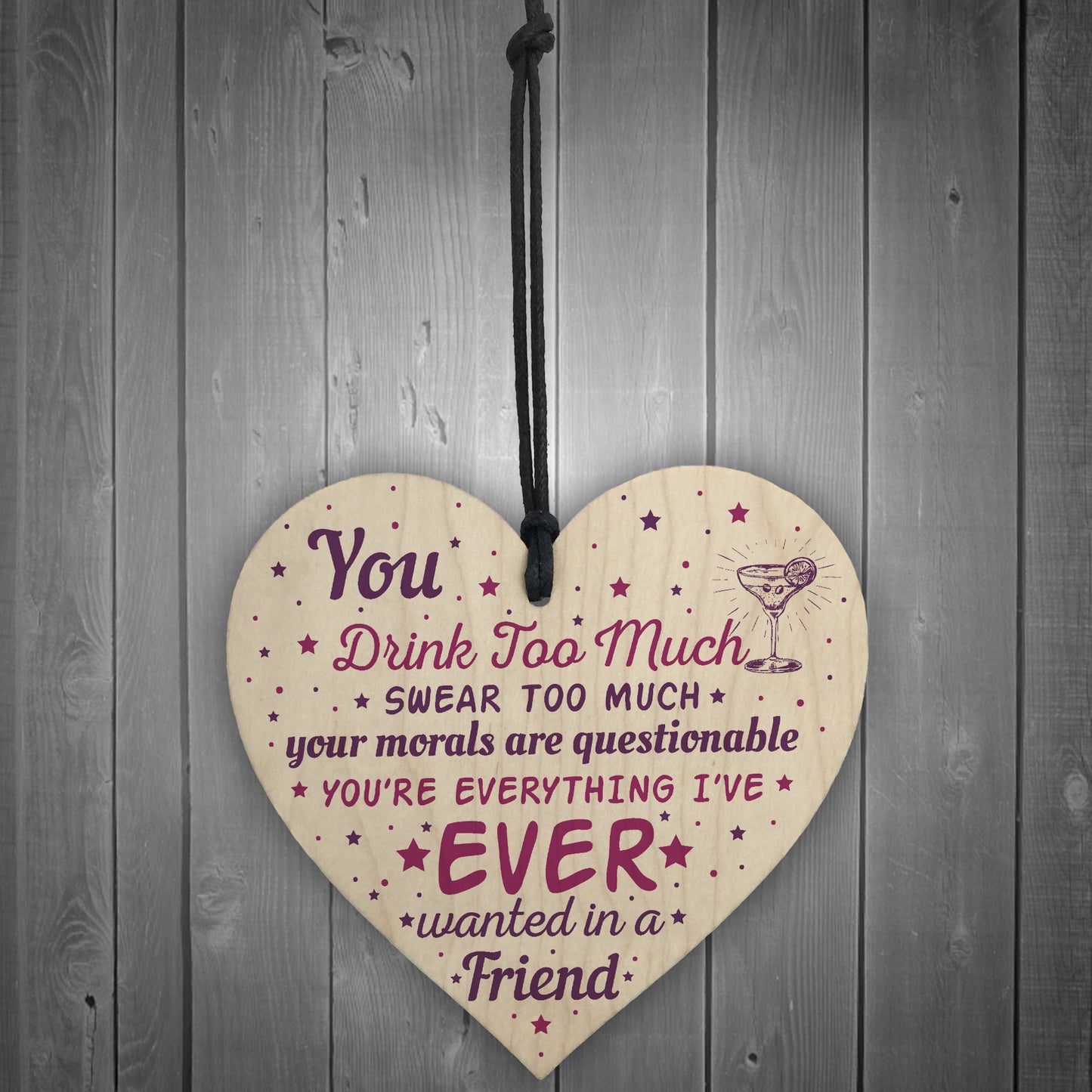 Handmade Gift For Best Friend Wooden Heart Sign Friendship Gift