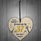 Funny Happy Birthday 37 Wood Heart Man Wife Brother Sister Gift