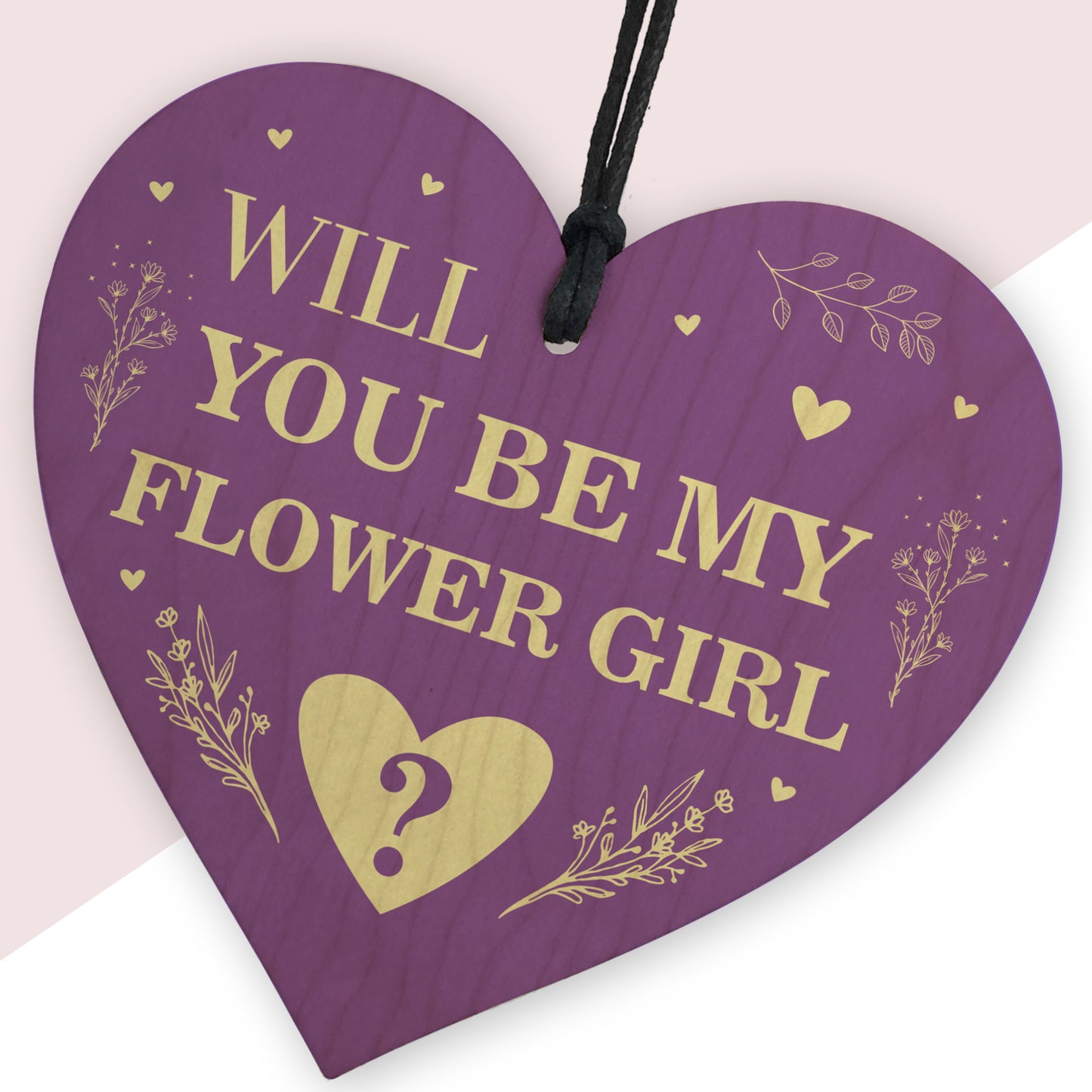 Will You be my Flower Girl? Wood Heart Proposal Wedding Gift