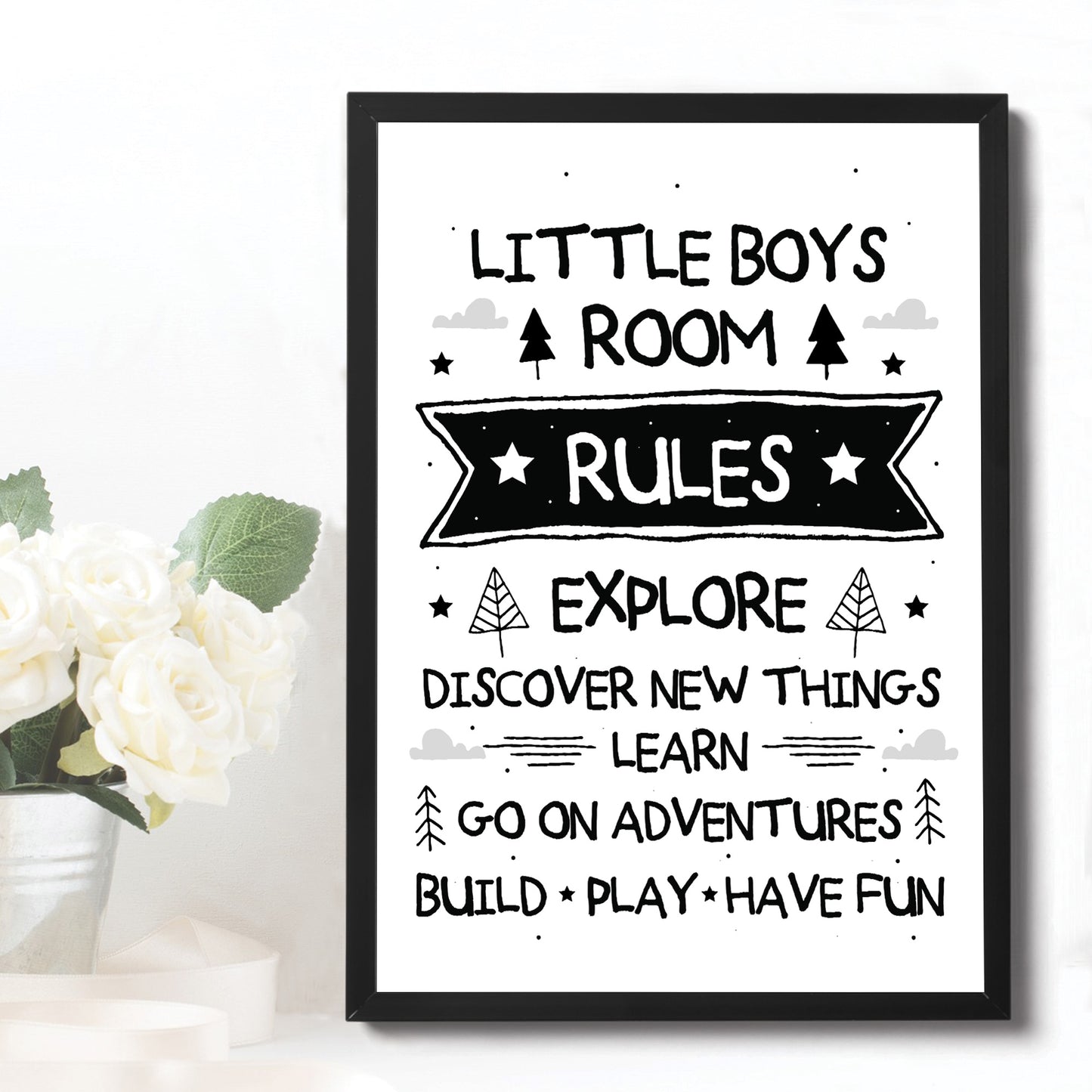 Little Bos Bedroom Sign Boys Bedroom Wall Art Boys Nursery Decor