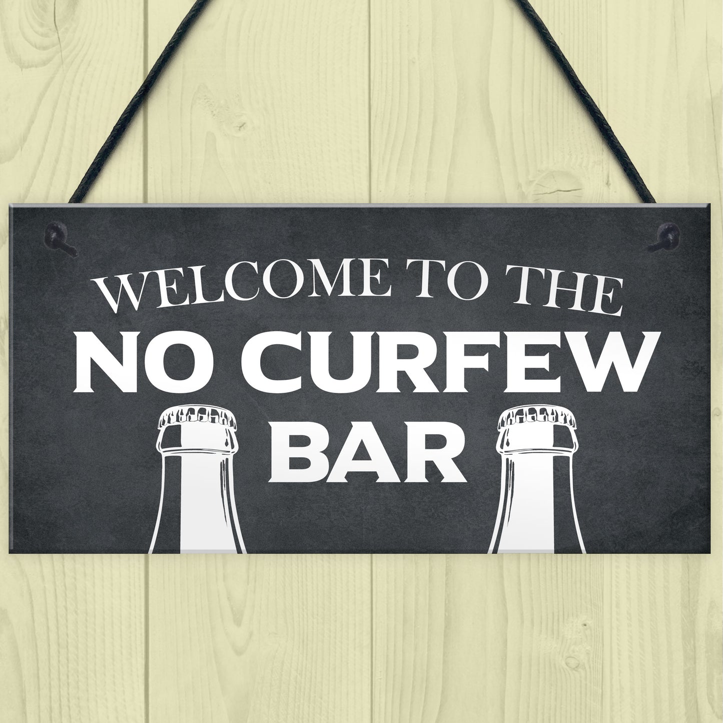 Home Bar Sign NO CURFEW BAR Funny Man Cave Bar Pub Sign