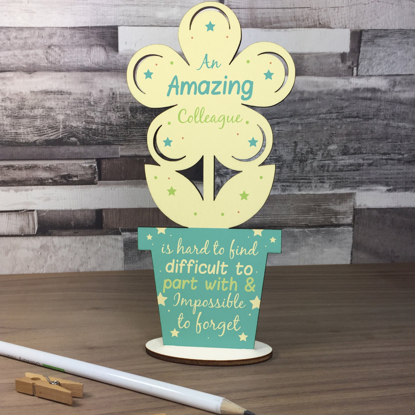 Amazing Colleague Wooden Flower Work Friend Leaving Job Gifts