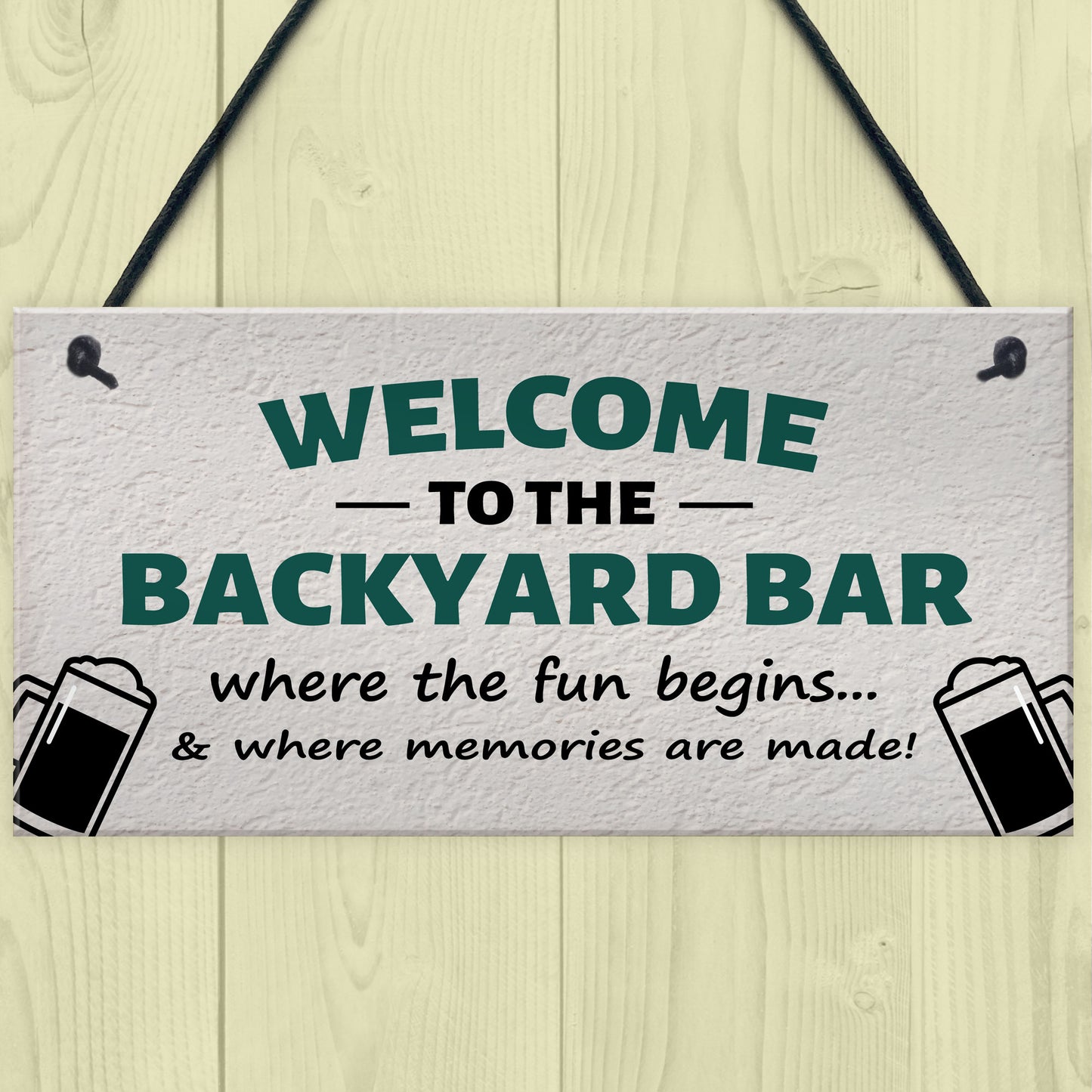 Welcome To The Backyard Bar Sign Hanging Wall Sign Bar Signs
