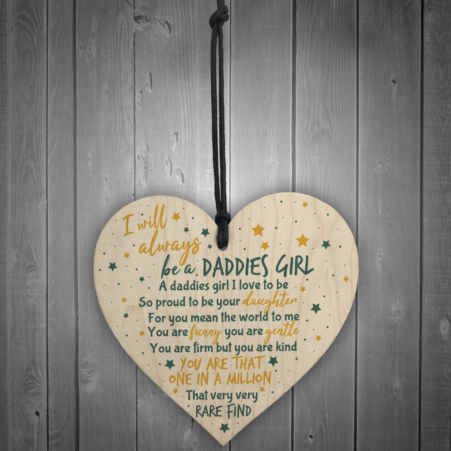 Daddy's Girl Wooden Heart Sign FATHERS Dad Daddy Gift For Him