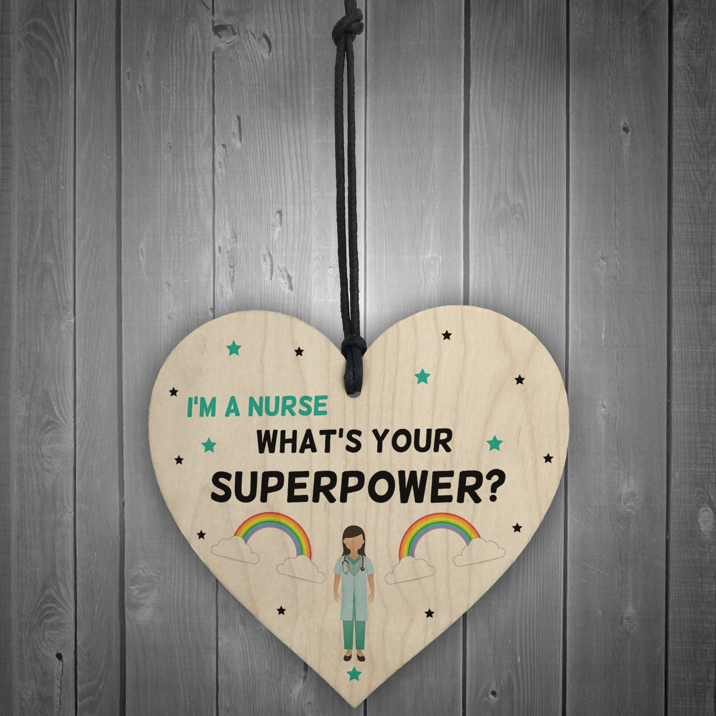 NHS Nurse Thank You Gift Wooden Heart Hospital Present