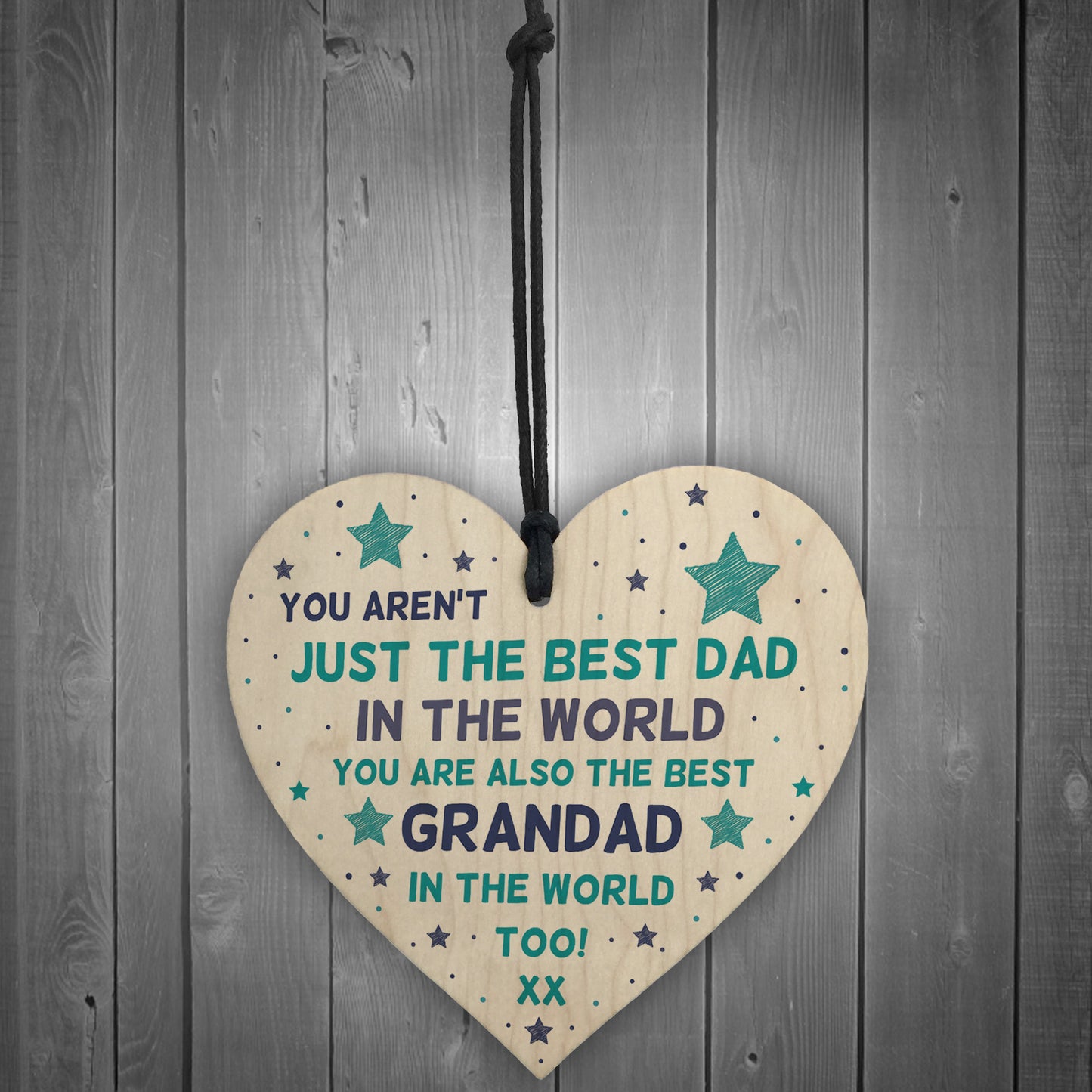Best Dad Grandad Gift For Fathers Day Birthday Wooden Heart Gift
