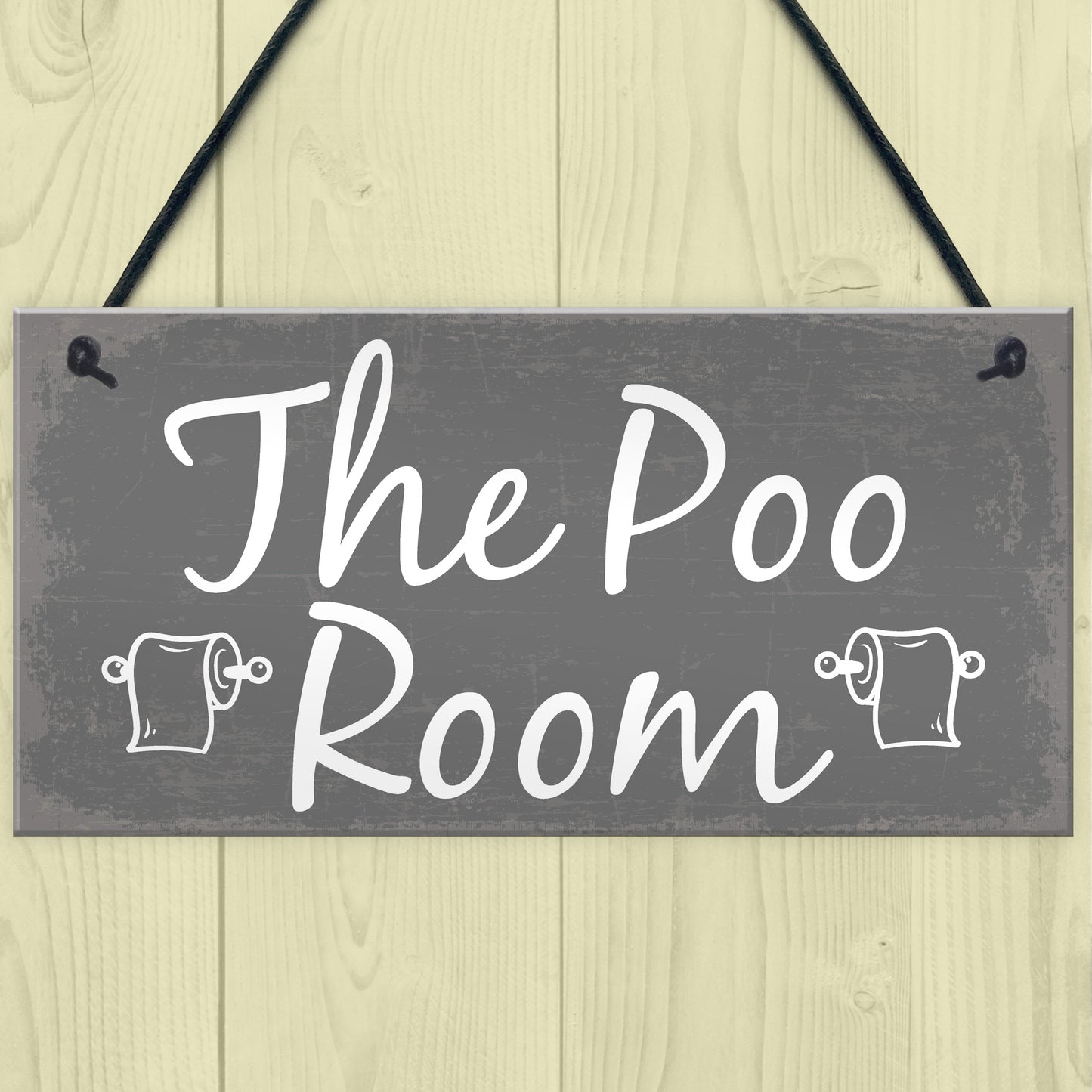 The Poo Room Shabby Chic Bathroom Toilet Loo Plaque Door Sign
