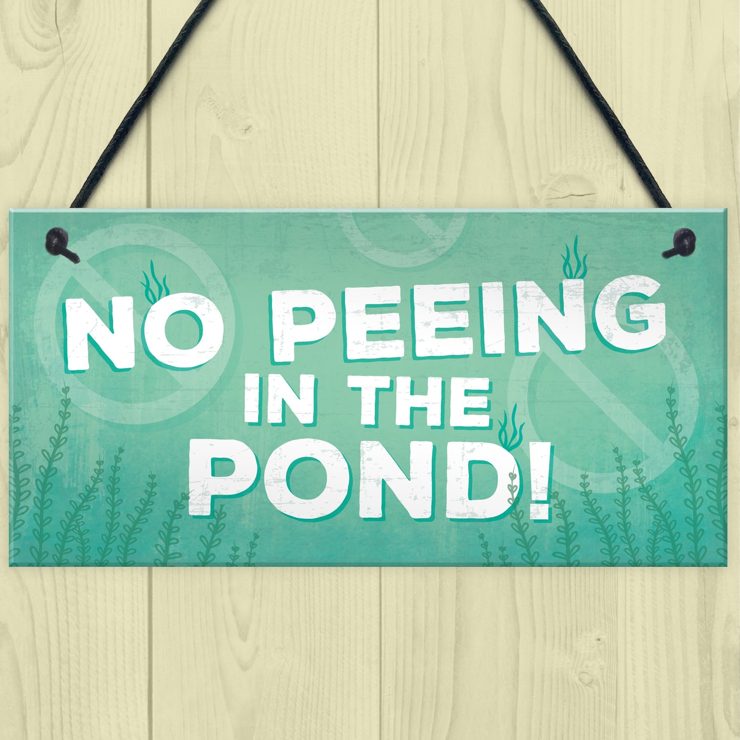 No Peeing Hanging Plaque Garden Hot Tub Shed Pond Sign Gift