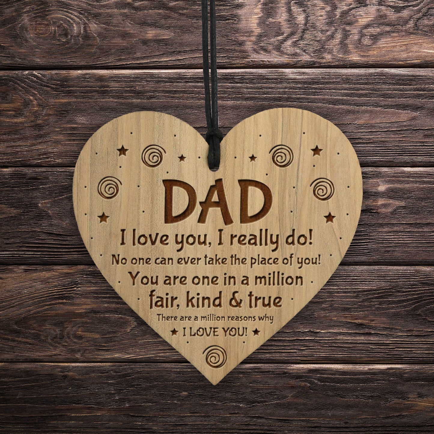 Dad Gift Ideas For Birthday Christmas Engraved Heart LOVE YOU