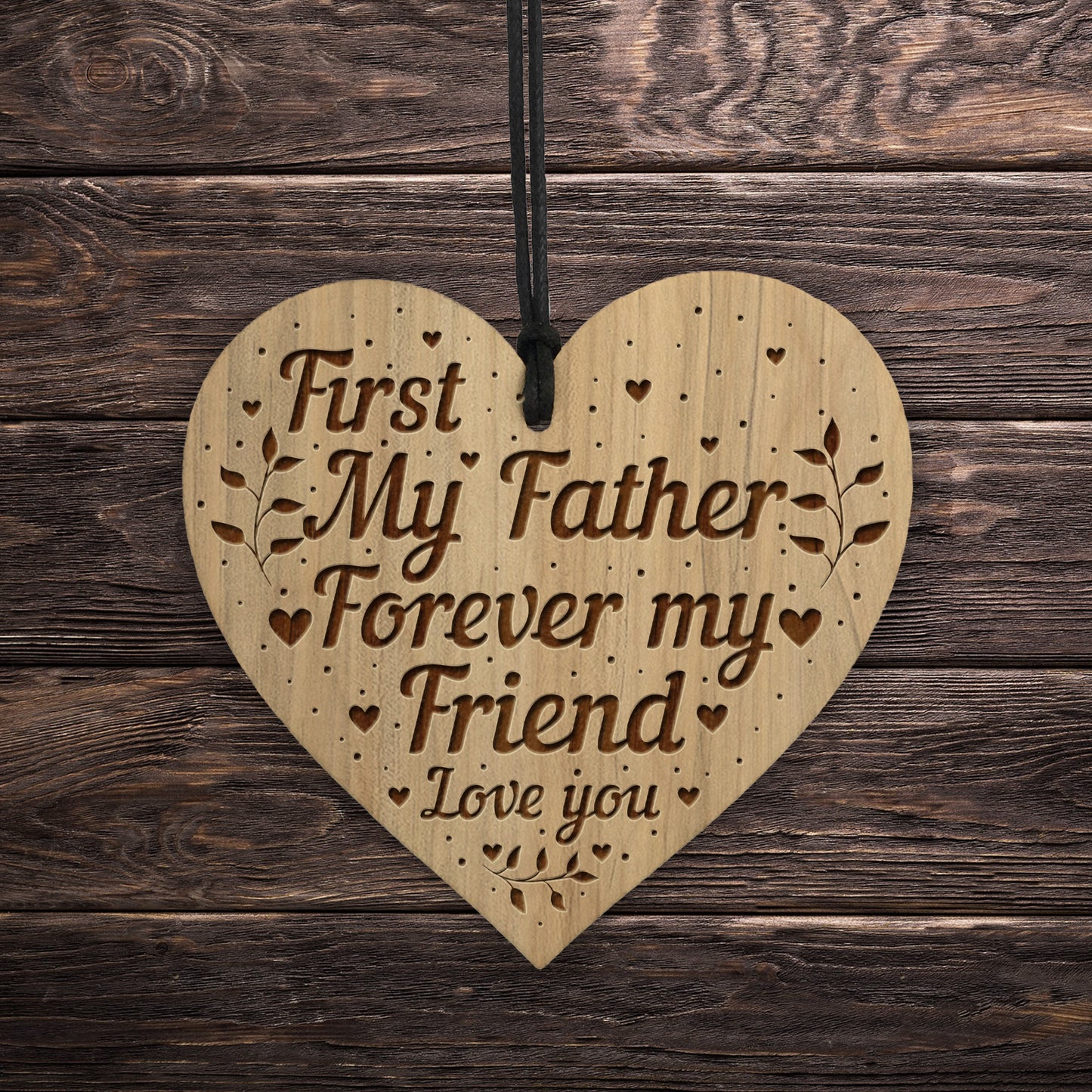DAD GIFT From Daughter Son Engraved Heart Dad Birthday Xmas