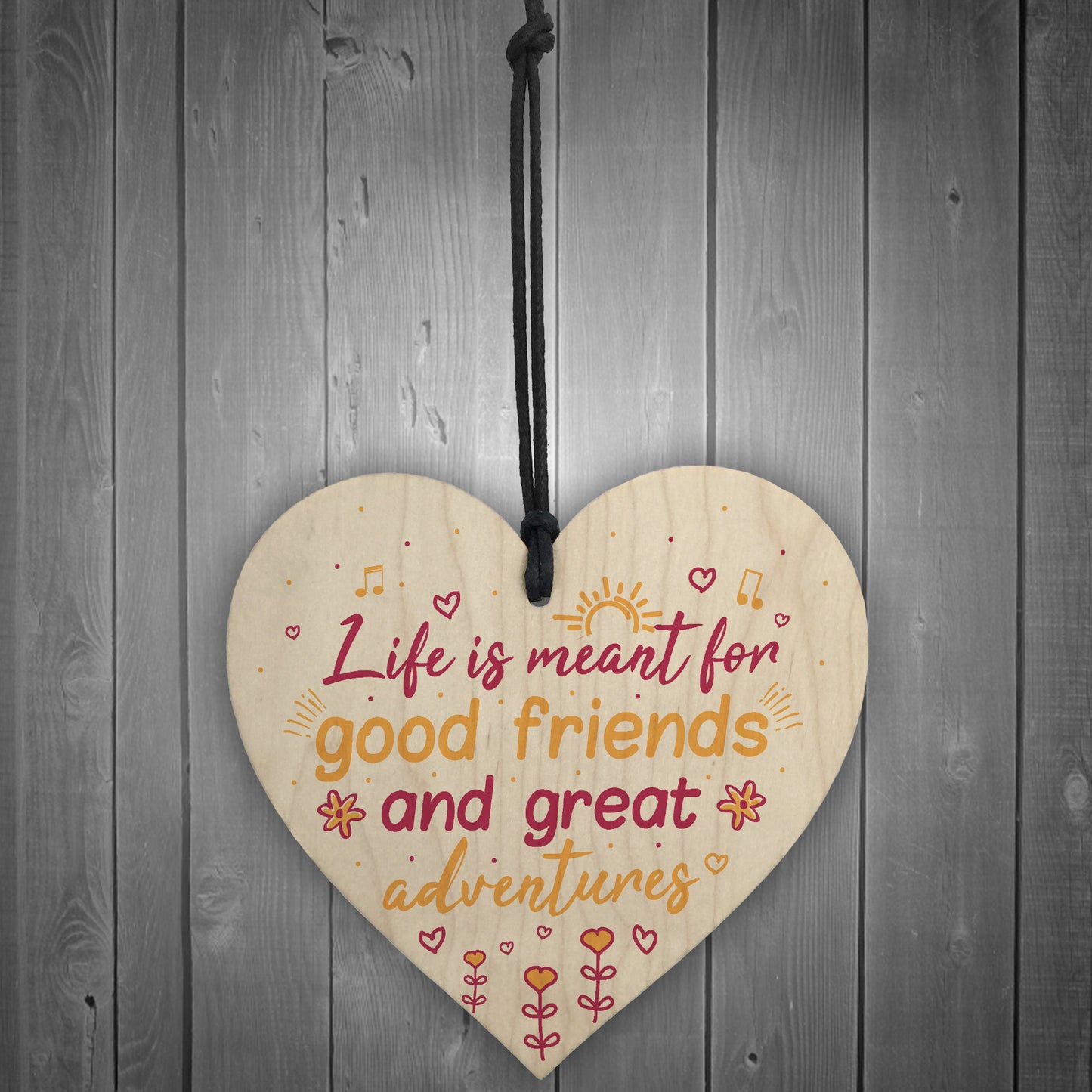 Best Friend Friendship Sign Plaque Wood Heart Thank You Gift