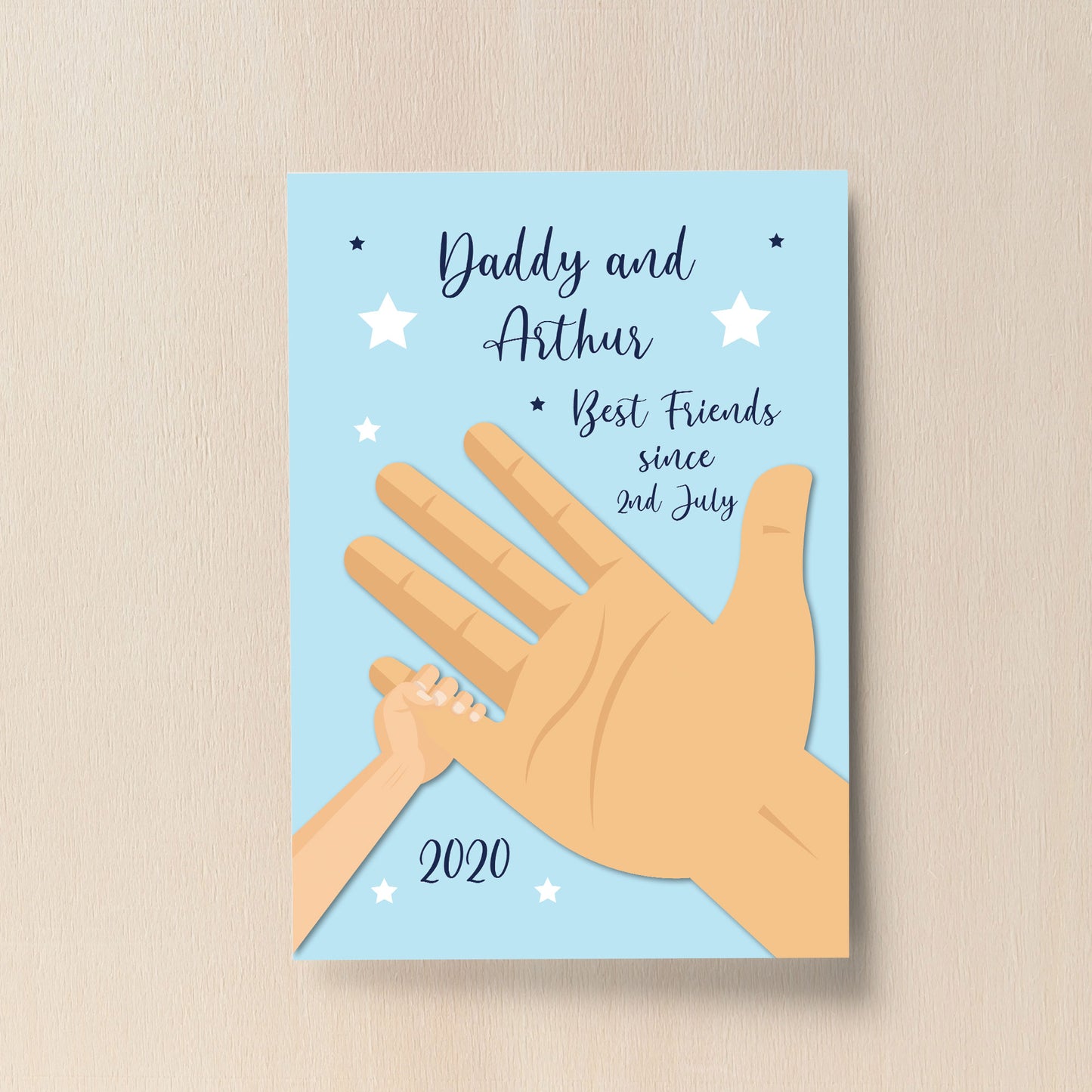 Personalised Baby Gift For New Daddy Print Birth Details Nursery
