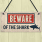 Funny Beware Of The Shark Hot Tub Sign Novelty Lazy Spa Signs