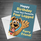 Funny Birthday Card From The Dog Novelty Dog Mum and Dad