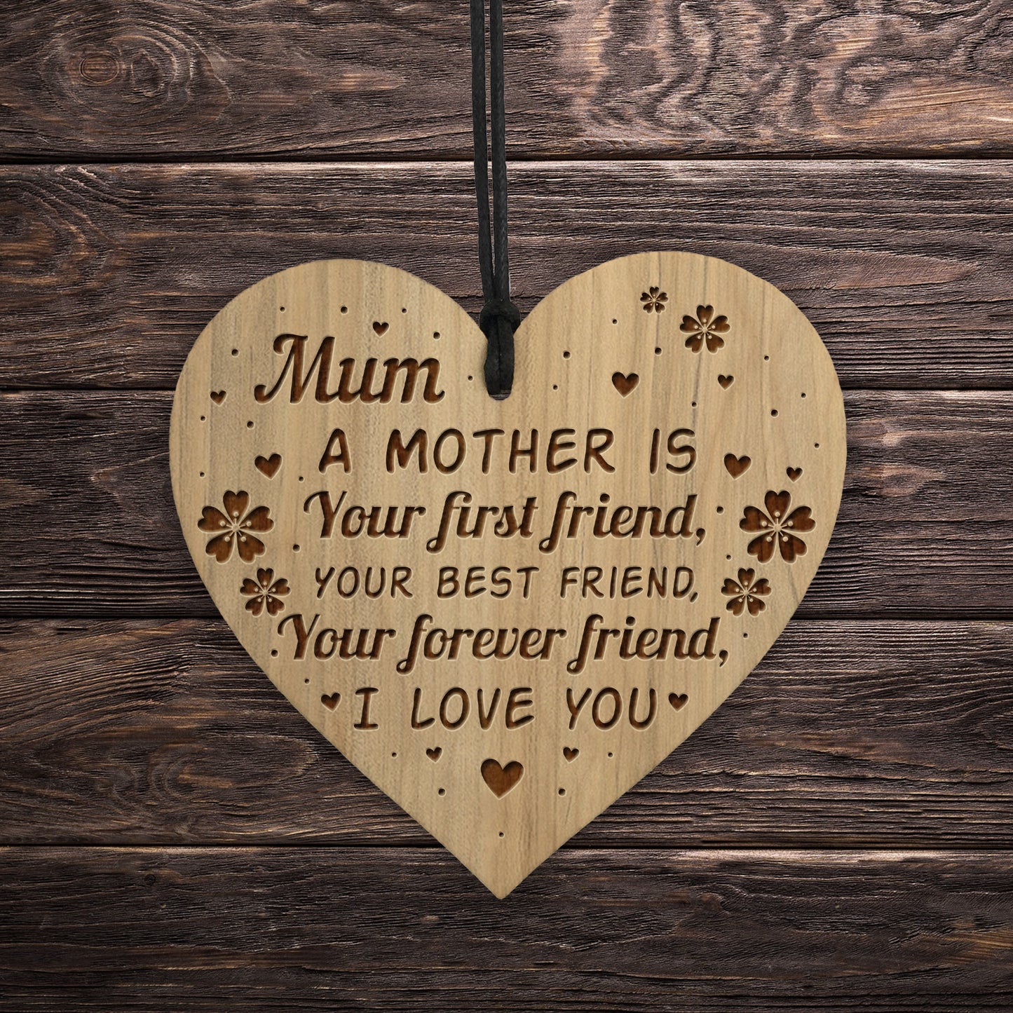 Mum Gifts Birthday Christmas Best Friend Plaque Engraved Heart