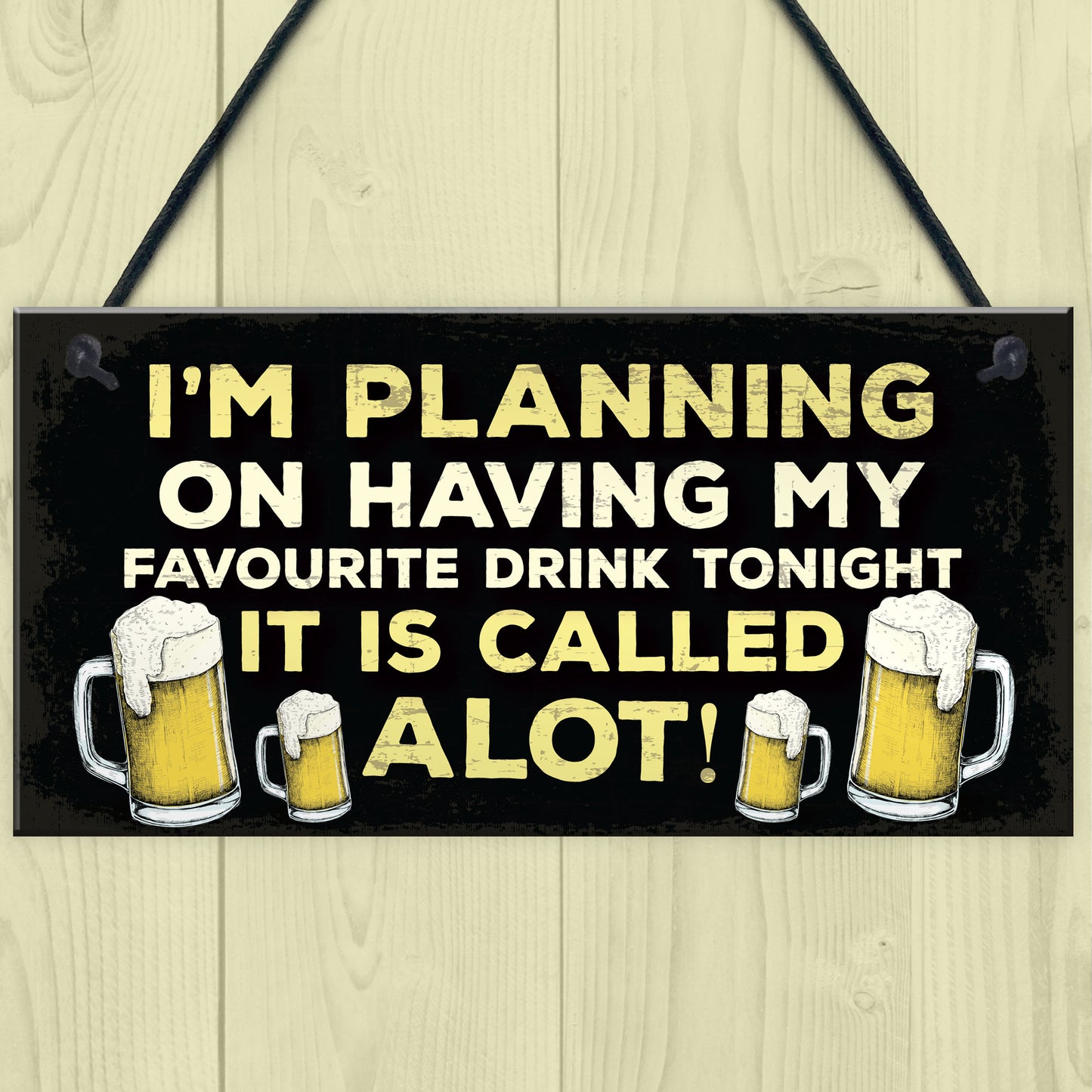 Funny Alcohol Beer Gin Wine Gift Hanging Plaque For Home Bar