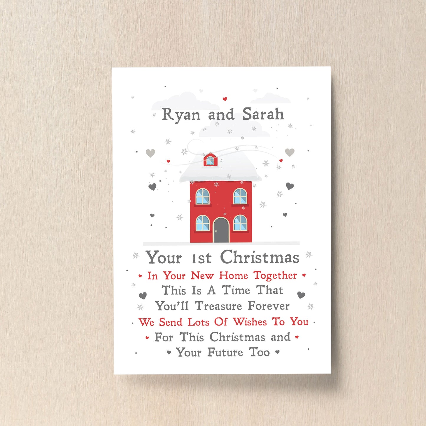 Personalised First 1st Christmas In Your New Home Print Decor