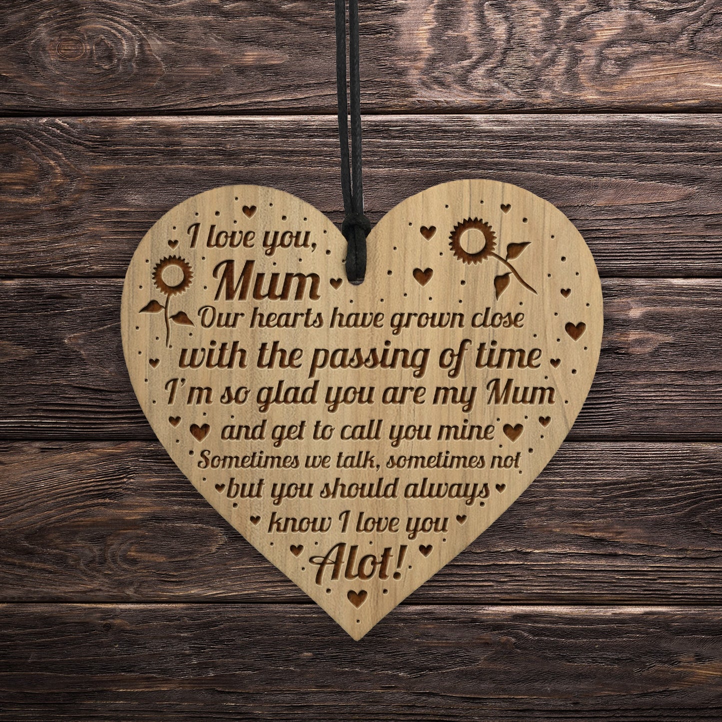Mum Mummy Ornament Engraved Heart Mum Birthday Gift Card