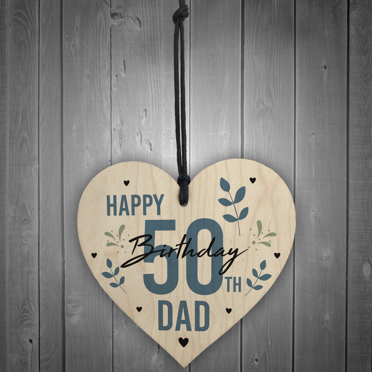 Personalised 40th 50th 60th Birthday Gift For Dad Wood Heart