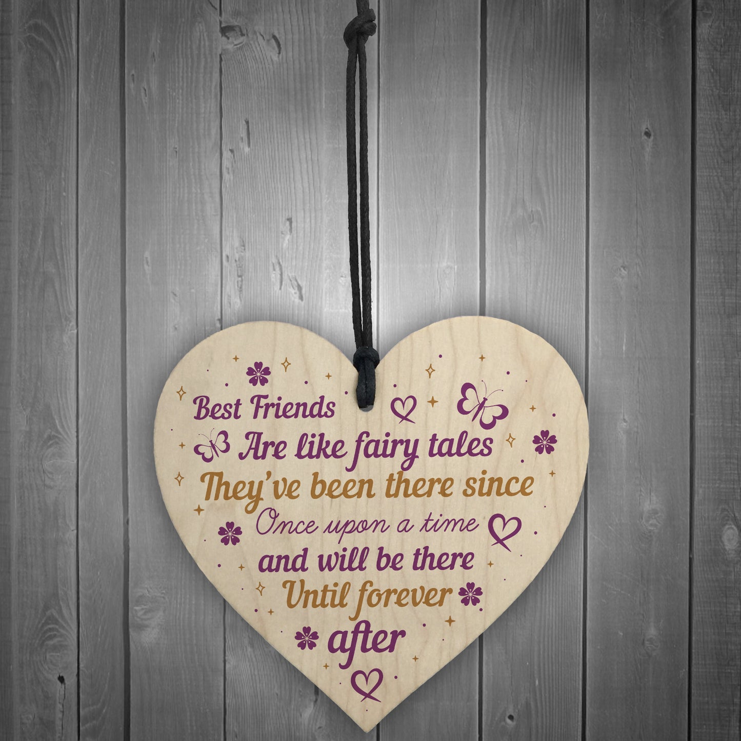 Best Friend Friendship Plaque Wooden Heart Thank You Christmas
