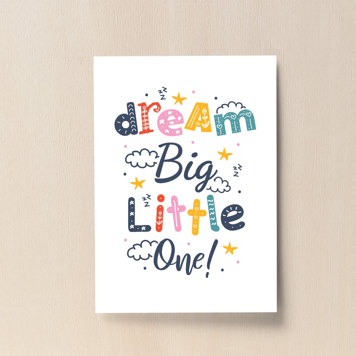 Nursery Print Dream Big Baby Kids Room Pictures Wall Art Decor