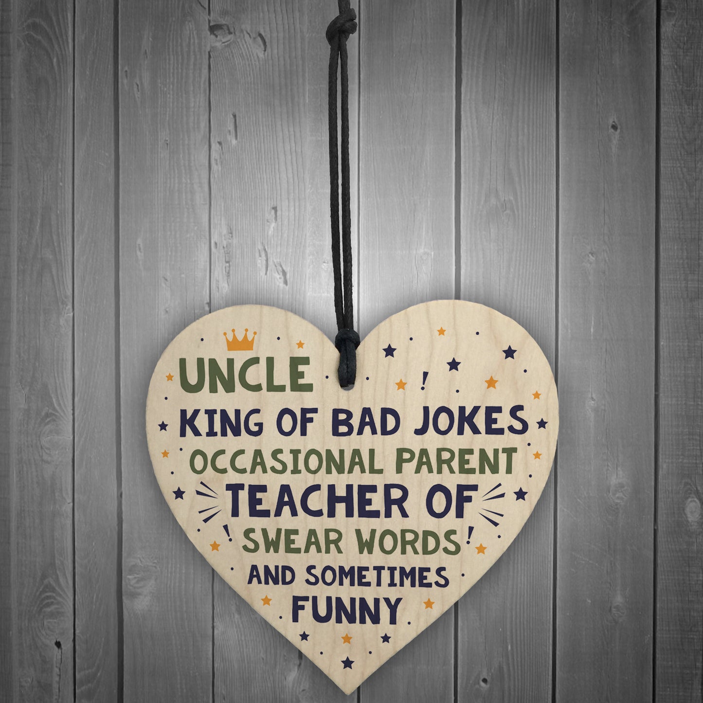 Funny Gift For Uncle Birthday Christmas Present Wood Heart