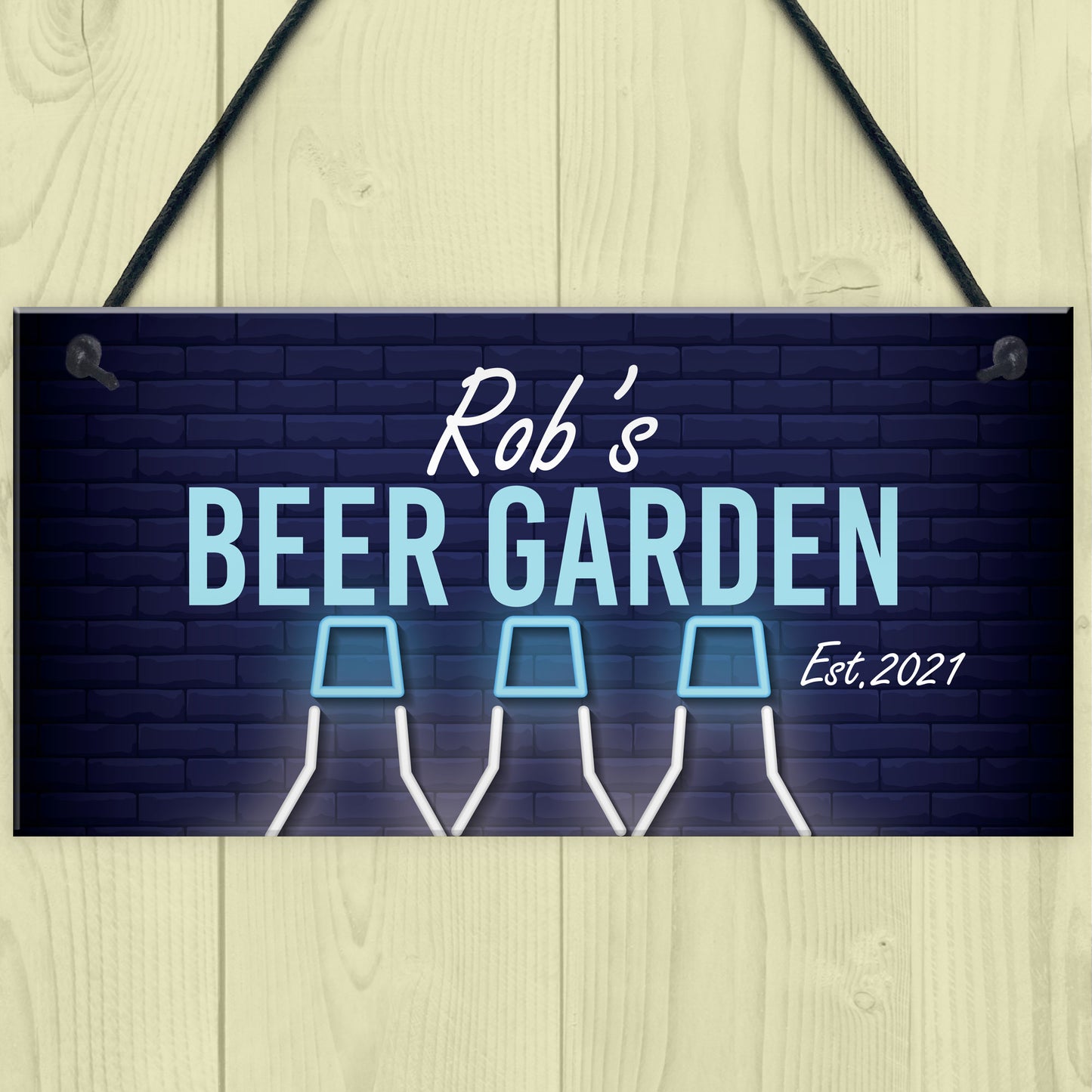 Beer Garden Sign Personalised Hanging Garage Pub Shed Sign Beer