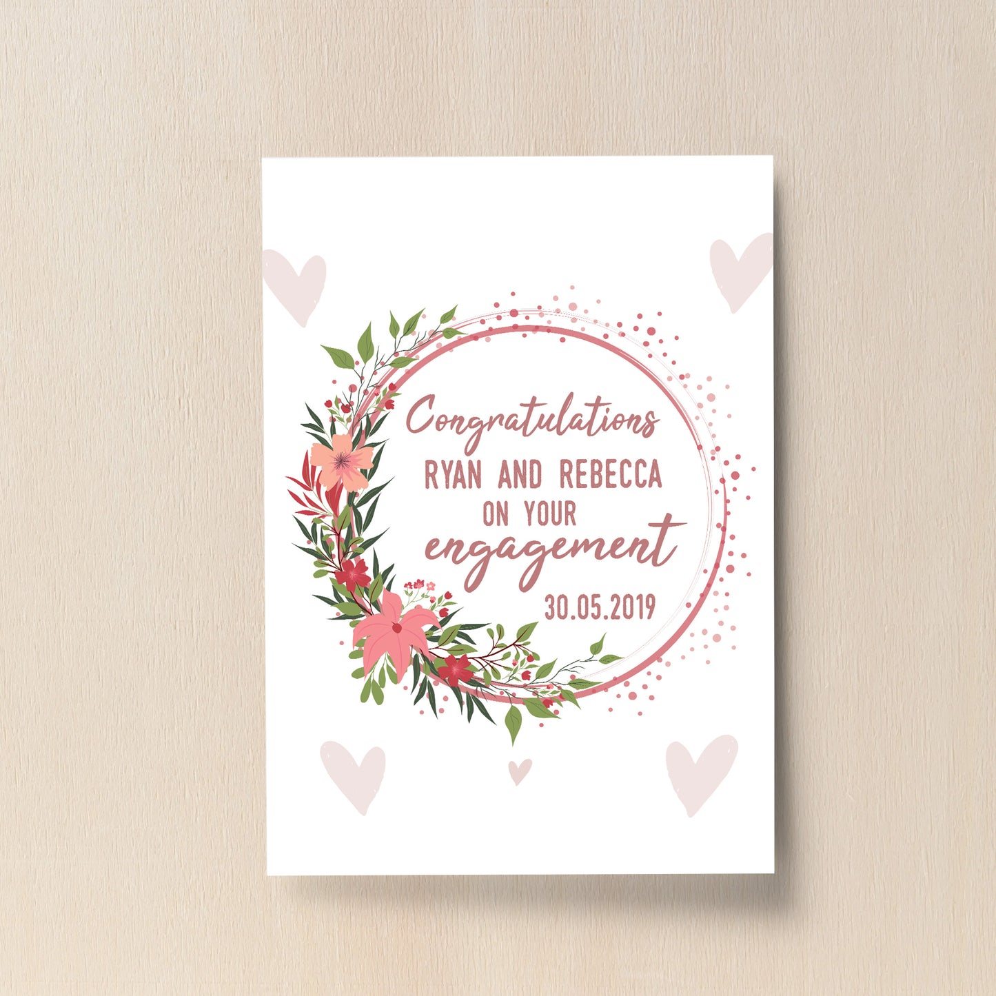 Personalised Congratulations Engagement Print Unique Couple Gift