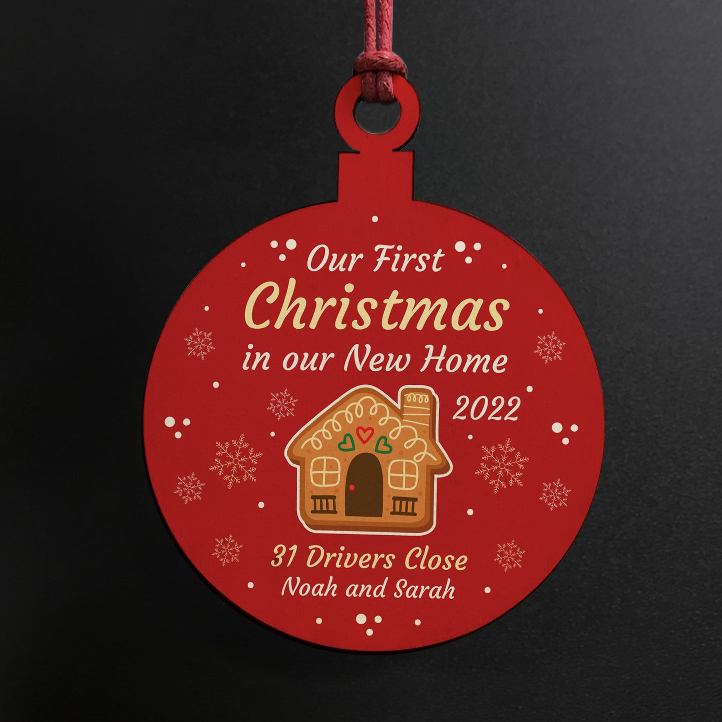 First 1st Christmas In Our New Home Personalised Wood Decoration