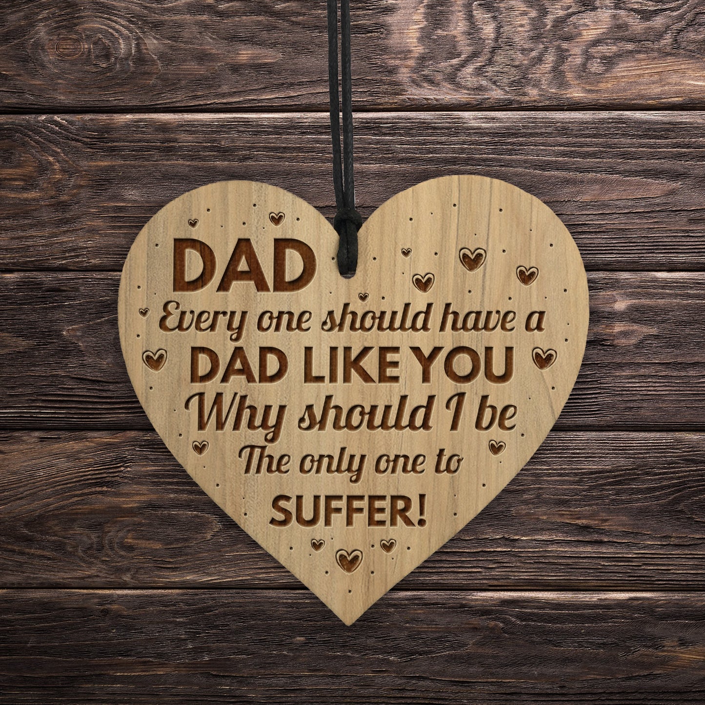 Funny Humorous Dad Gift Engraved Heart Dad Birthday Christmas