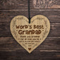Worlds Best Grandad Gift For Birthday Christmas Engraved Heart