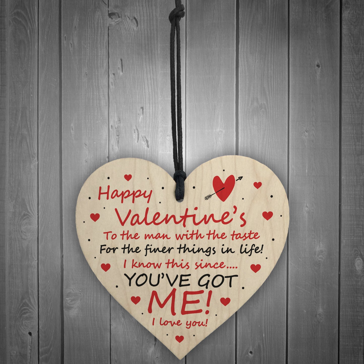 Funny Valentines Day Gift For Him Boyfriend Husband Wood Heart