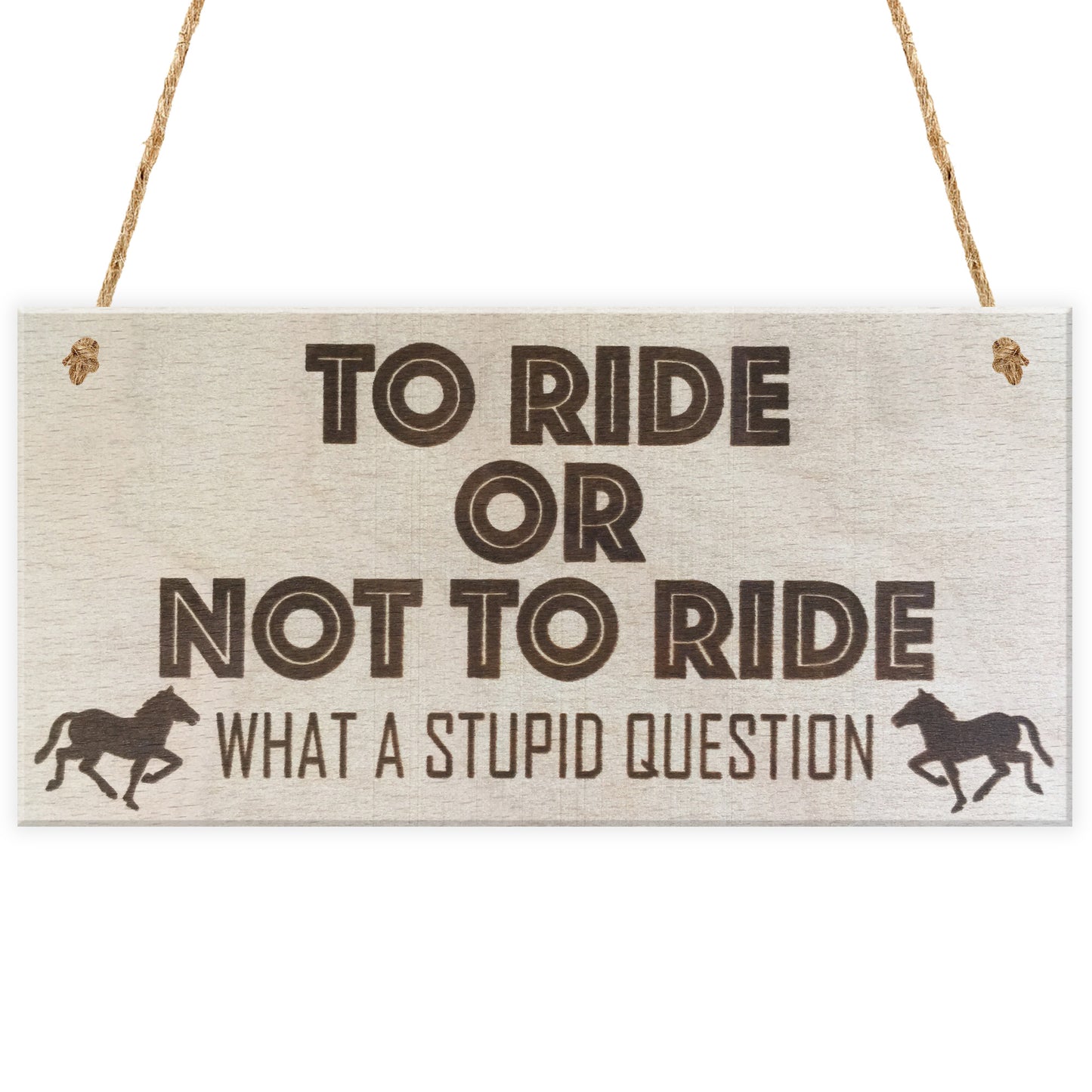 To Ride Or Not To Ride Horse Wooden Hanging Plaque