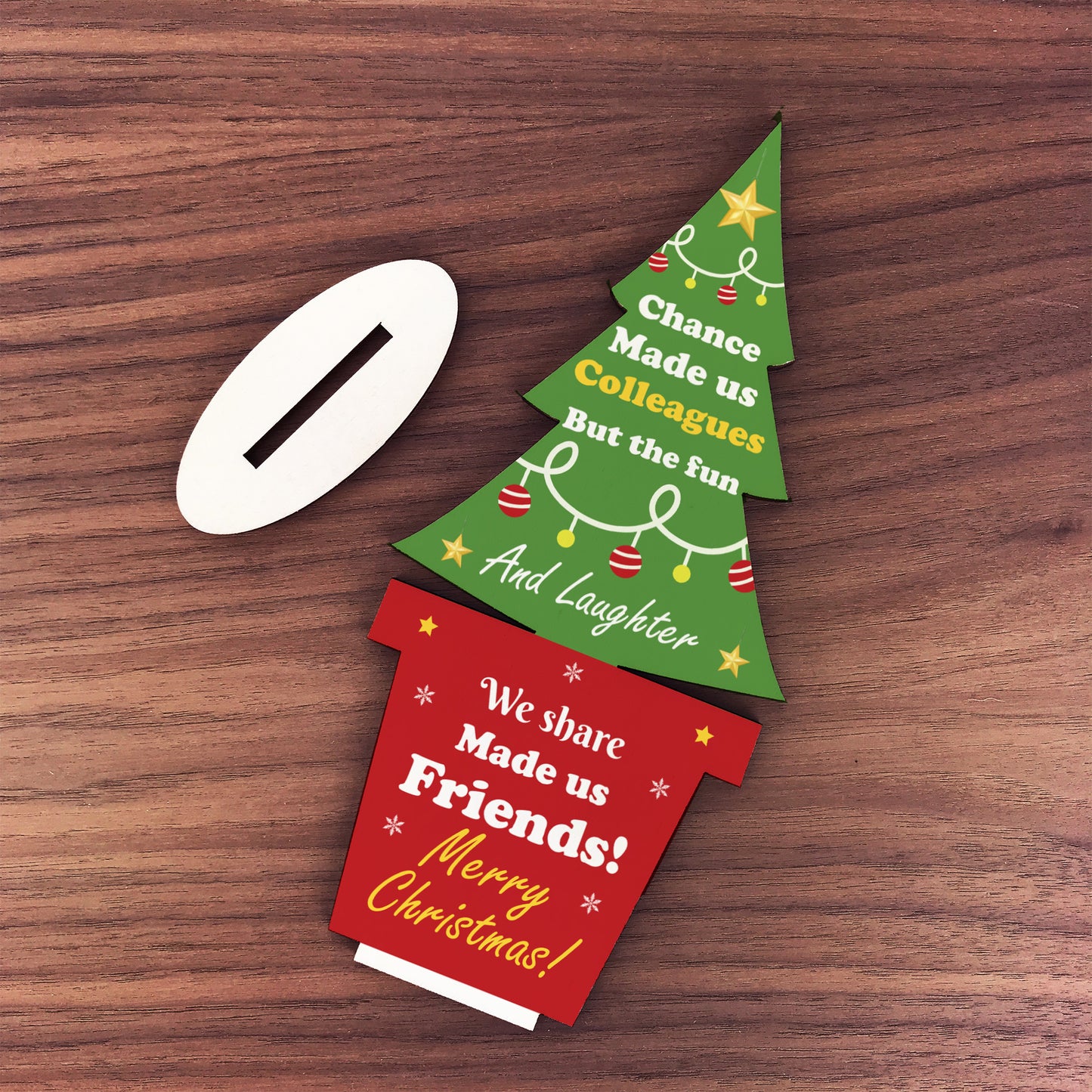 Chance Made Us Colleague Gift For Christmas Wood Christmas Tree
