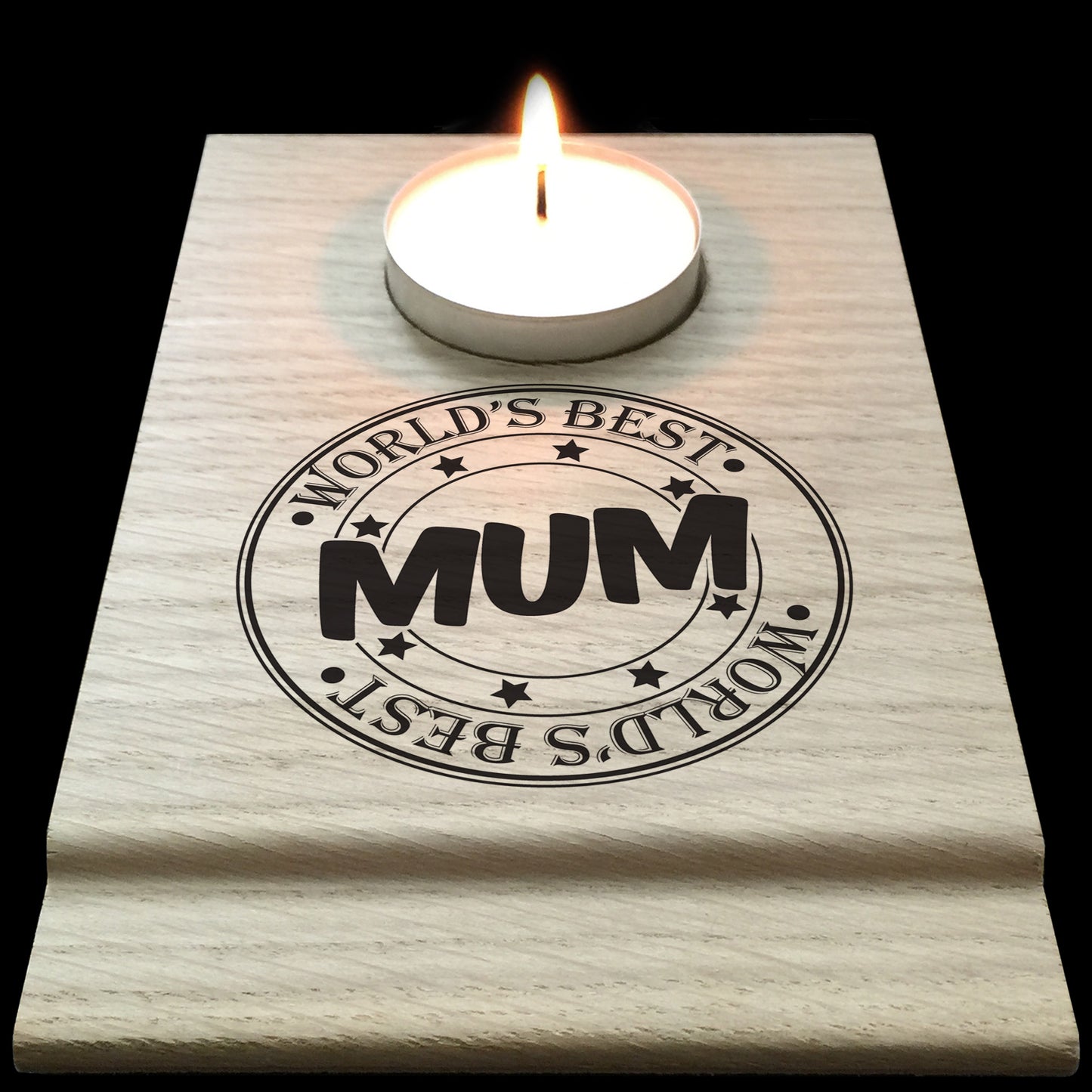 Worlds Best Mum Candle Gift Set Tea Light Holder