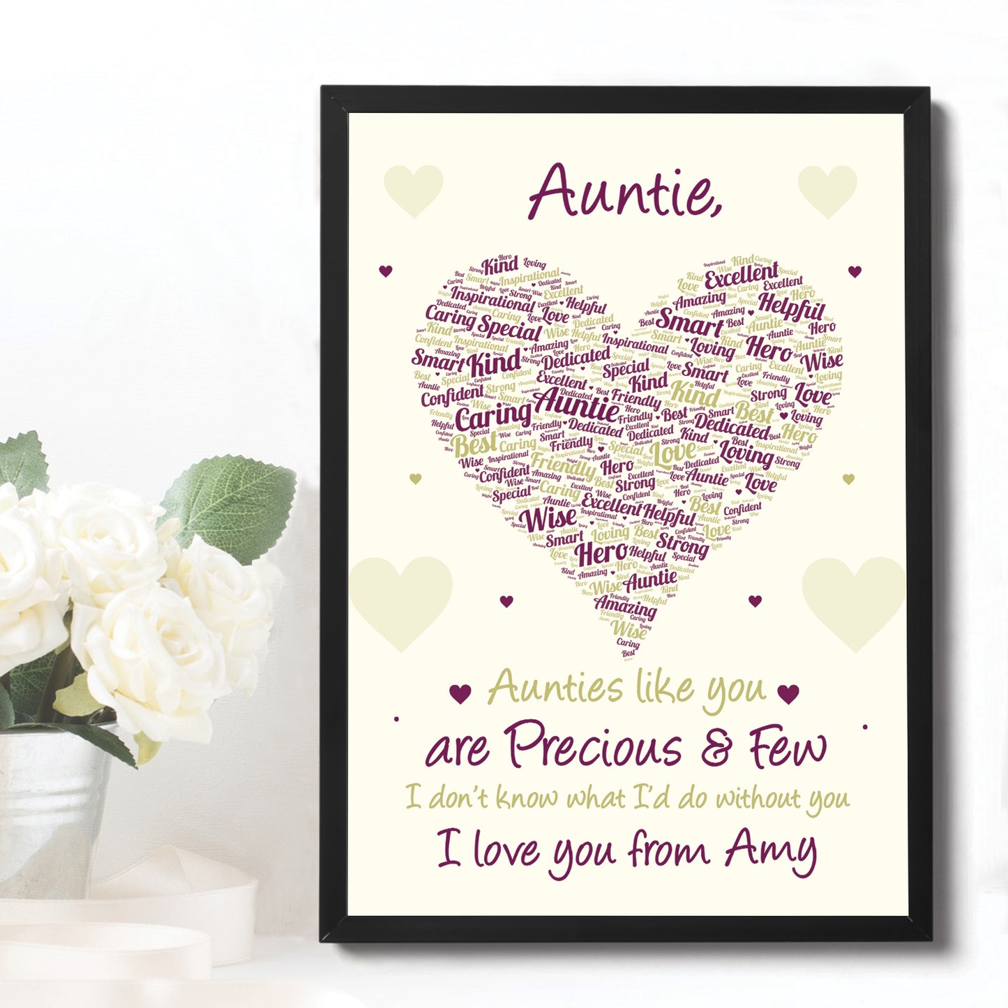 Auntie Poem Gift Word Art Framed Print Birthday Xmas Gift