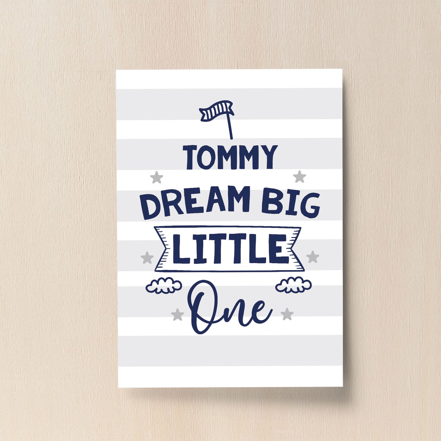 PERSONALISED Dream Big Nursery Art Prints Pictures For Baby Boys