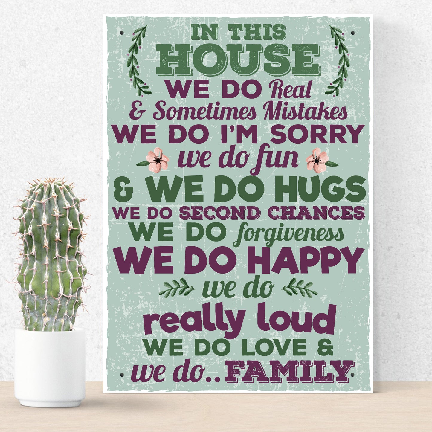 In This House We Do Family Wall Art Sign Plaque Mum Dad Birthday