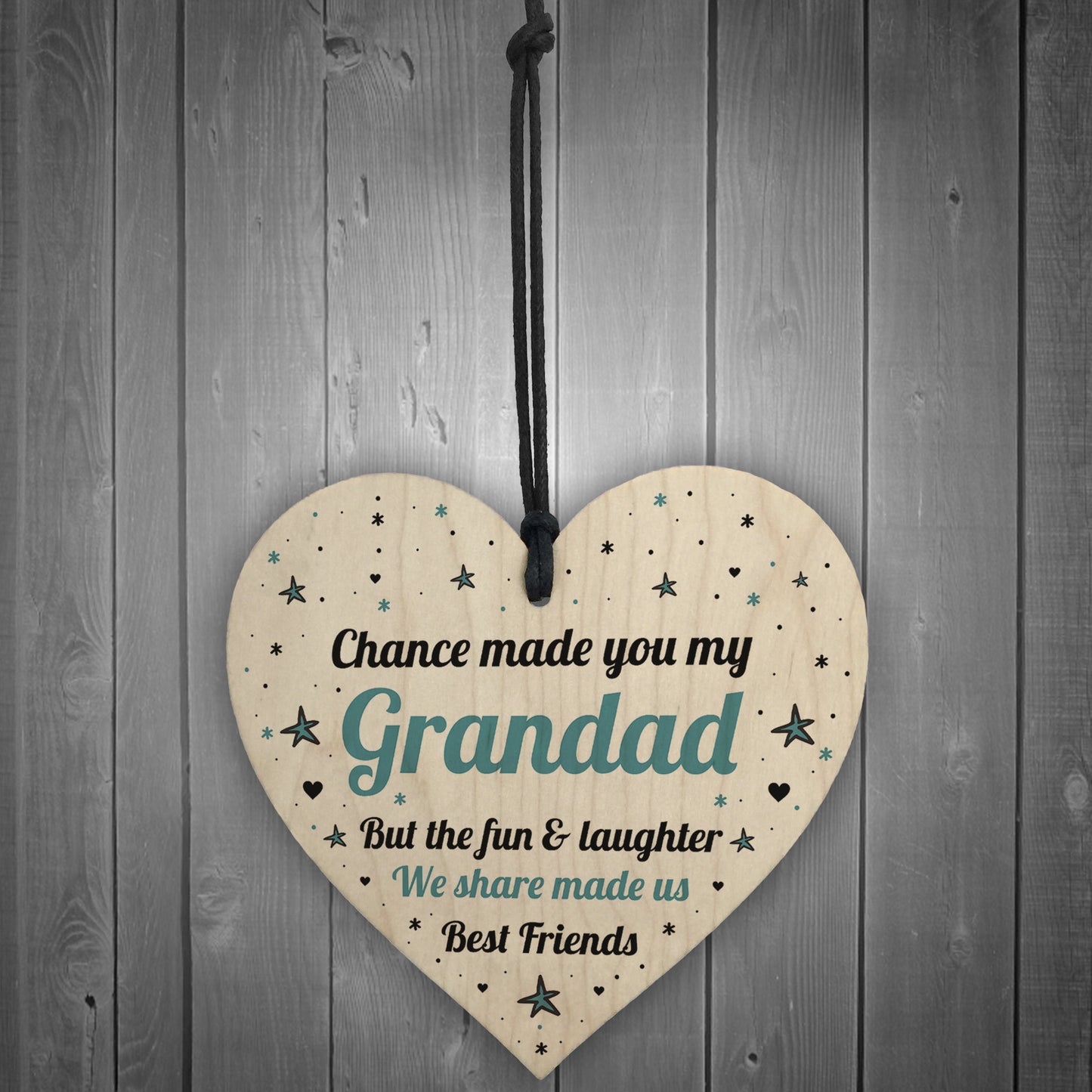 Grandad Gift For Best Friend Wood Heart Grandad Birthday Xmas
