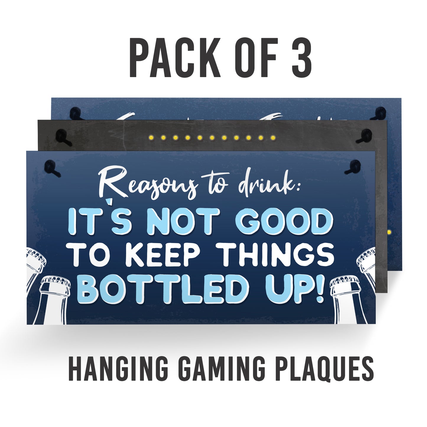 Funny Bar Signs PACK OF 3 Bundle Bar Accessories For Home Bar