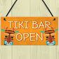 Tiki Bar OPEN Sign Novelty Decor Hanging Sign For Home Garden