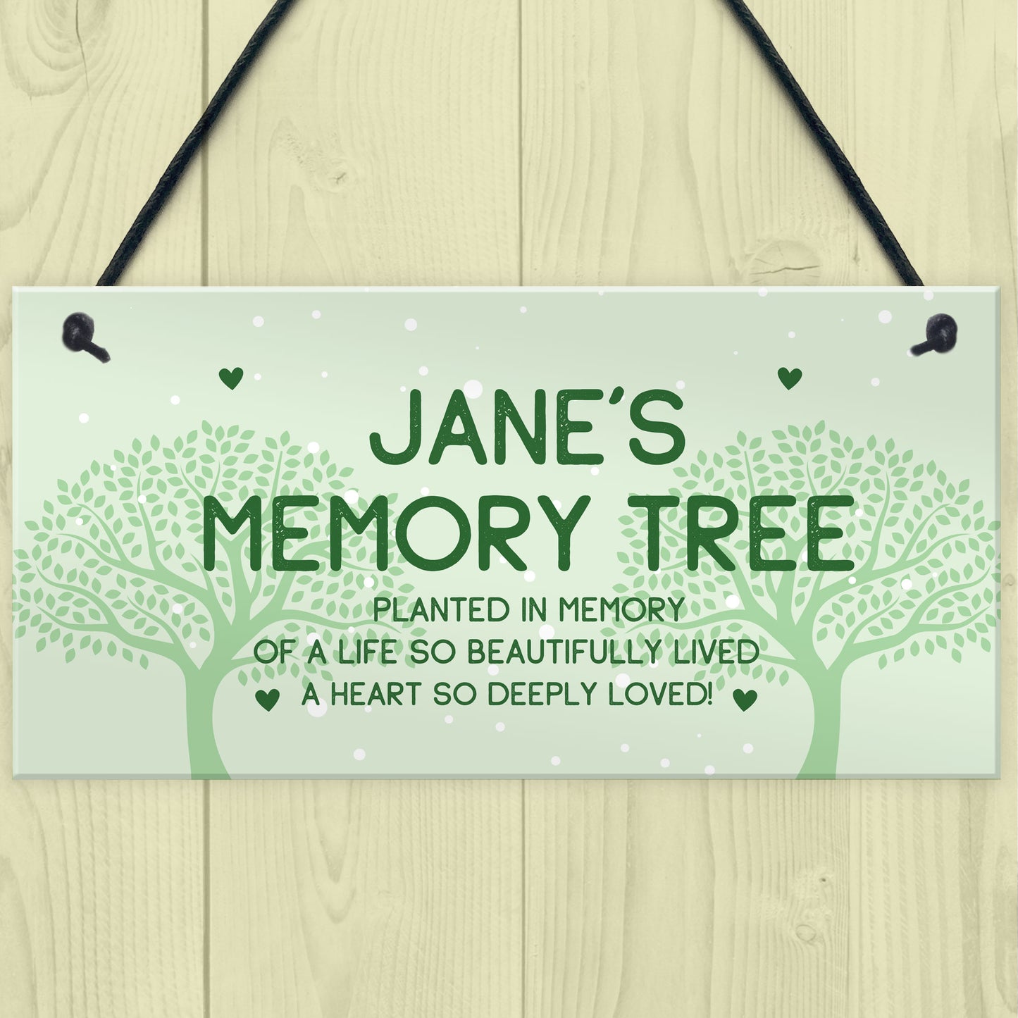 Memory Tree Plaque Hanging Personalised Mum Nan Auntie Memorial