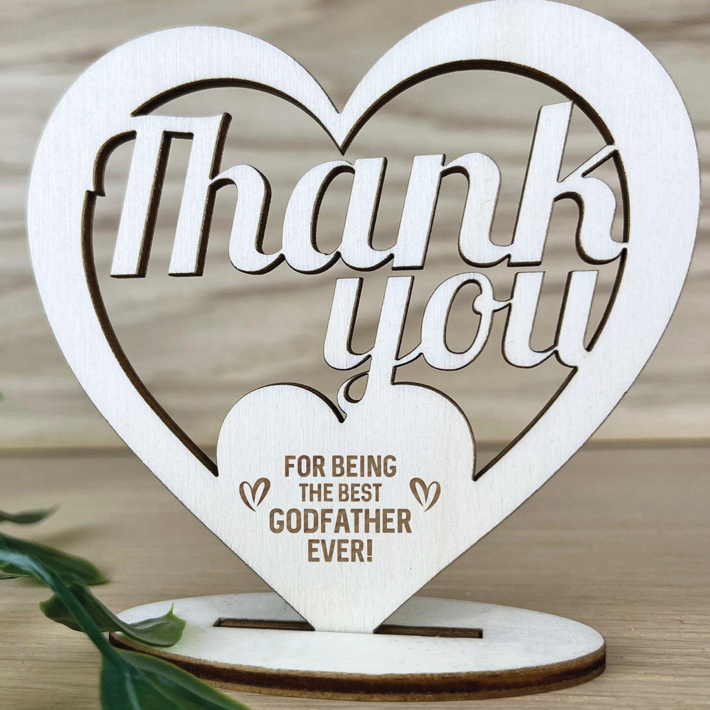 Godfather Gifts Engraved Heart Plaque Thank You Gifts