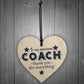 Best Football Gymnastics Dance Coach Gift Wooden Heart Thank You