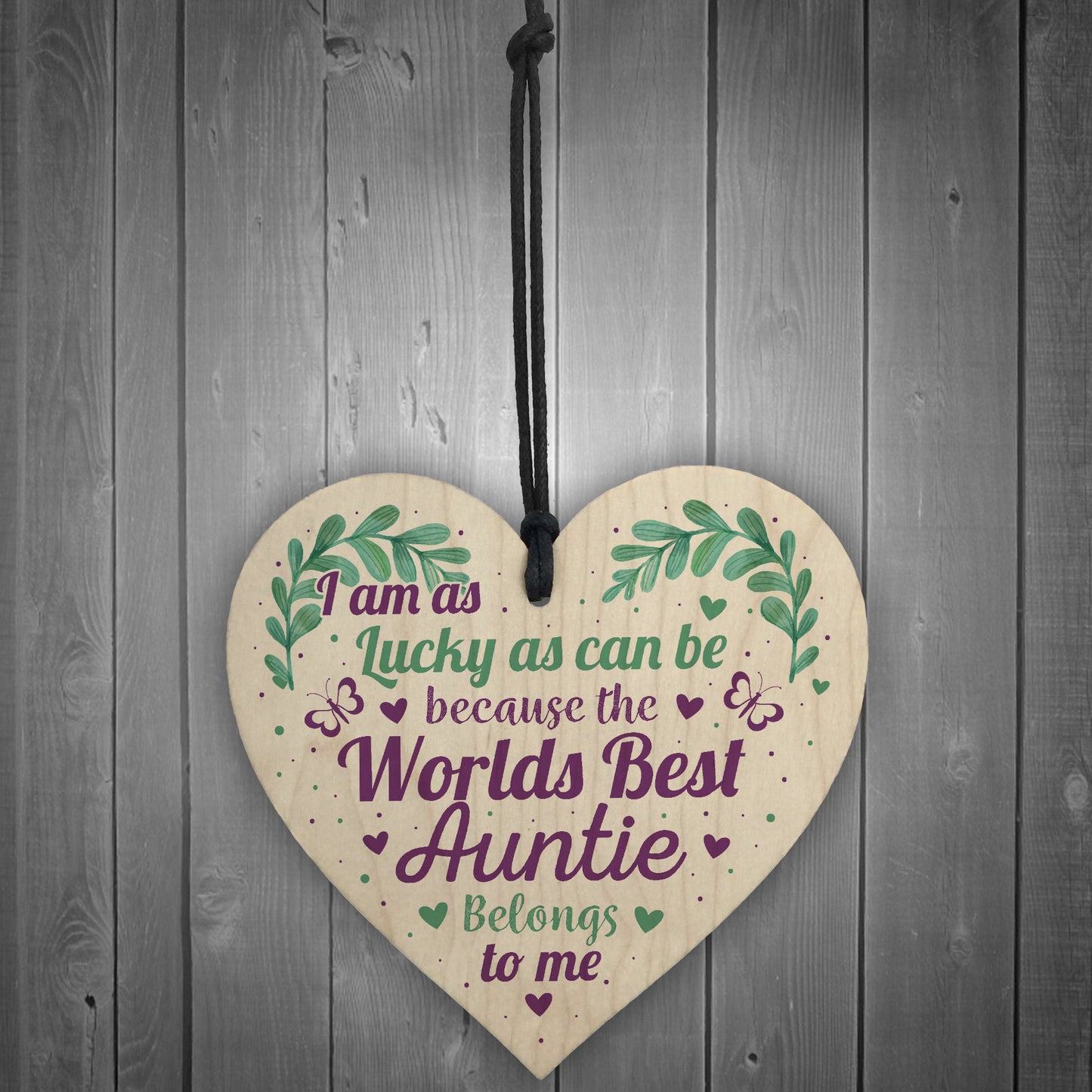 Birthday Gifts For Auntie THANK YOU Wooden Heart Plaque Sign
