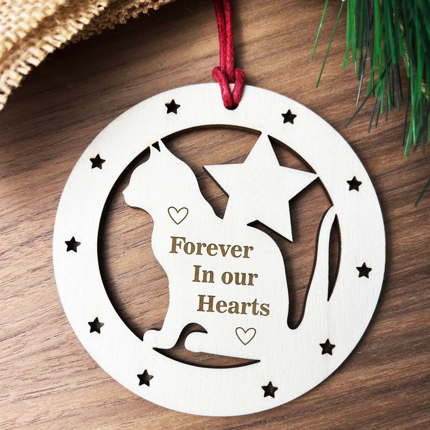Cat Memorial Christmas Decoration Forever In Our Hearts