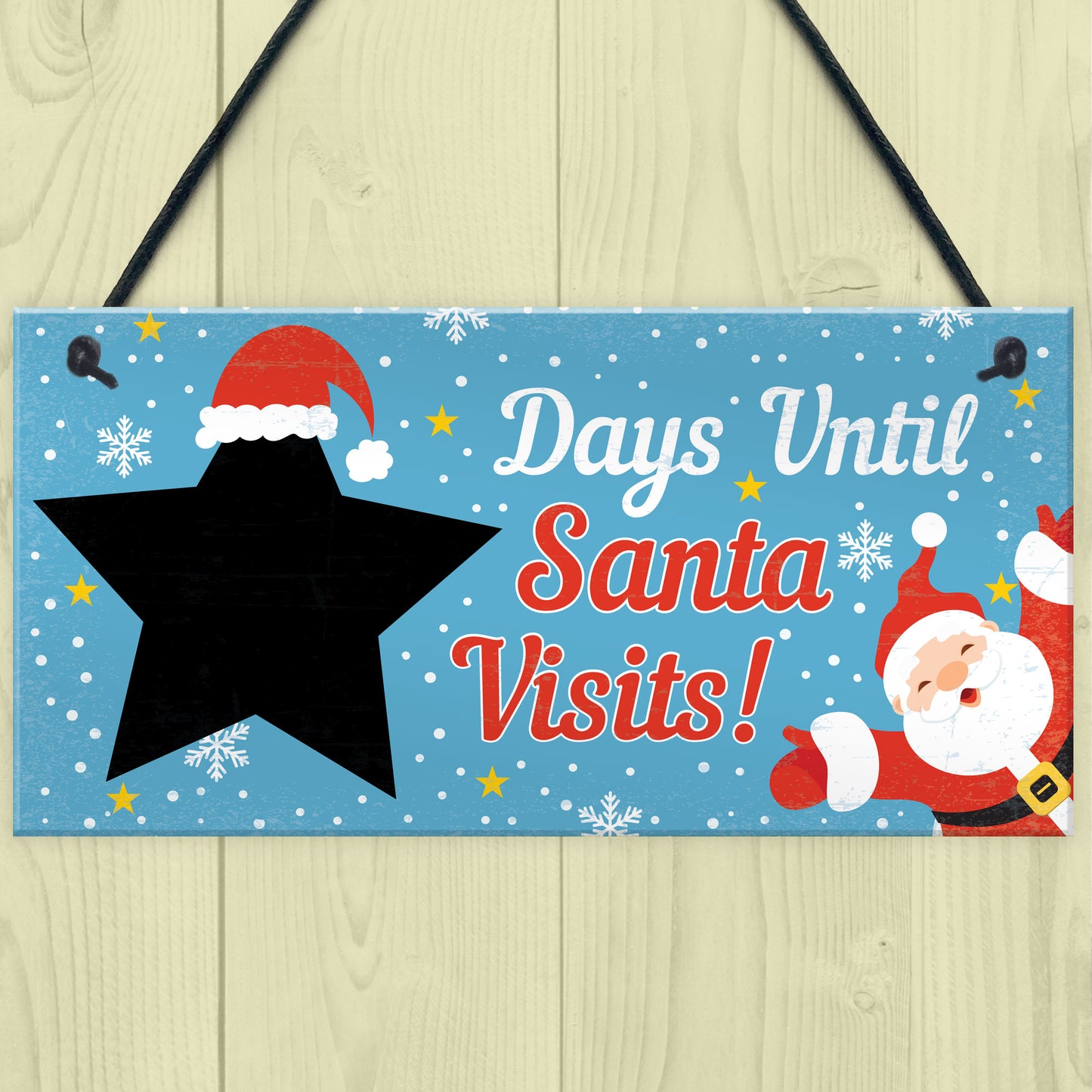 CHALKBOARD Christmas Santa Countdown Family Wall Sign Advent