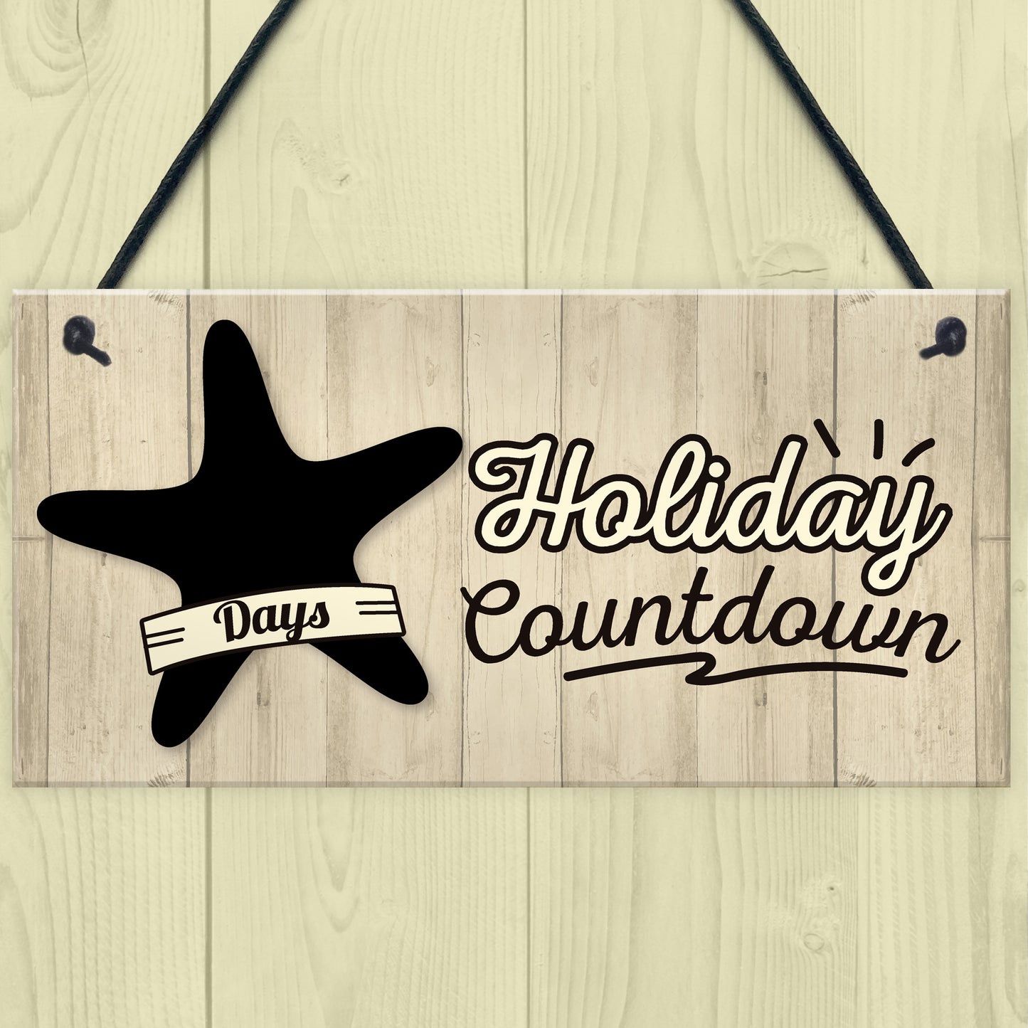 Chalkboard Holiday Countdown Hanging Sign Plaque Friendship